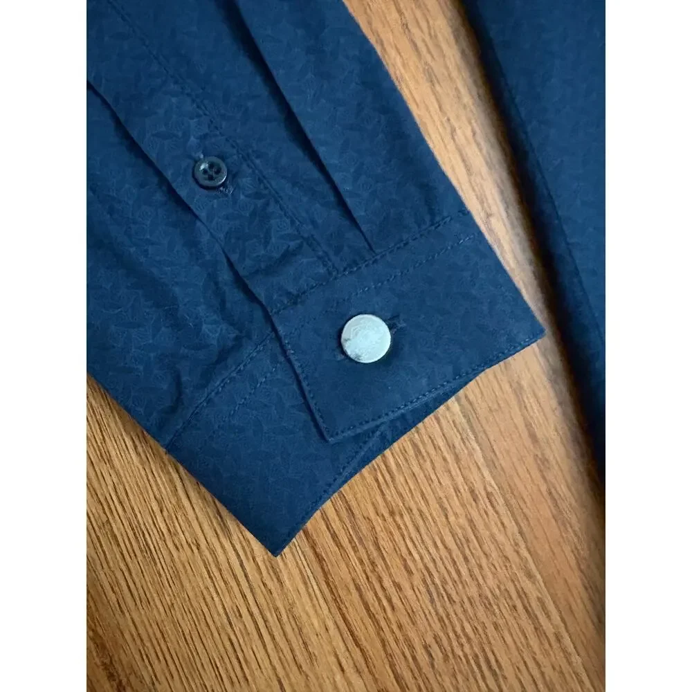 The Kooples Blue Long Sleeve Mens‎ Button Down Shirt- Fitted Medium- EUC - Picture 4 of 7